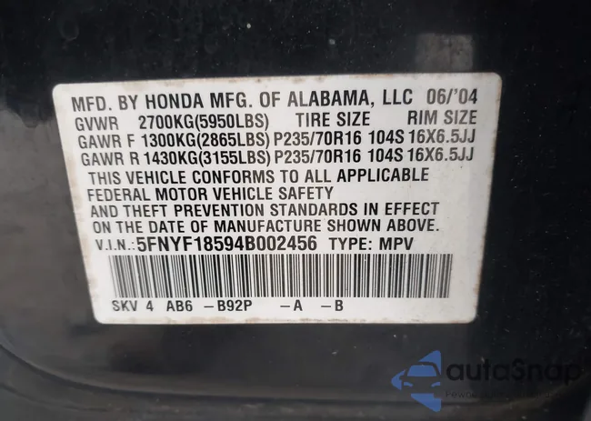 5FNYF18594B002456: 44128815