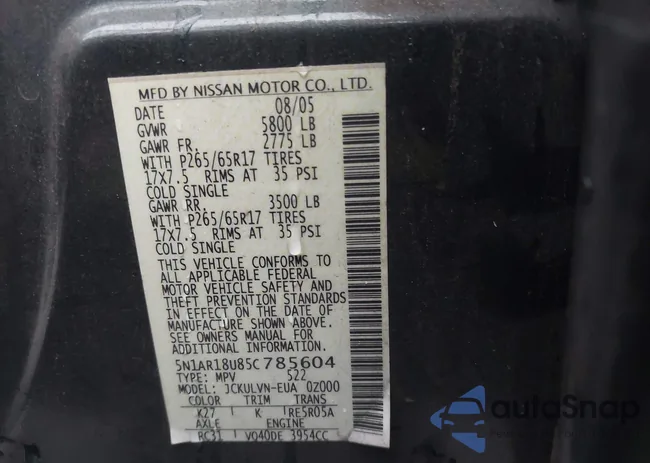 5N1AR18U85C785604: 44128094