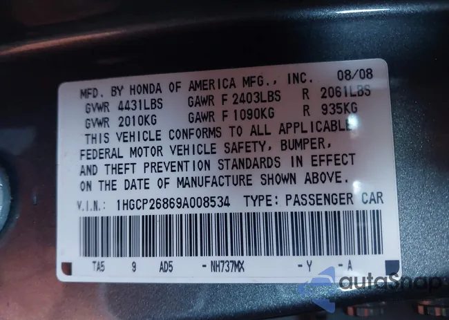 1HGCP26869A008534: 44128208