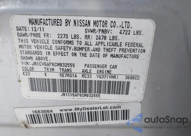 JN1CV6AP6CM932555: 44128300