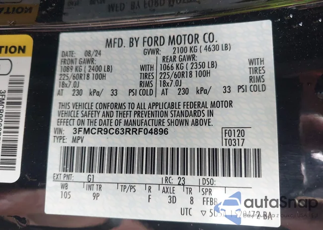 3FMCR9C63RRF04896: 44128486