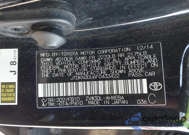 JTDKN3DU6F0433422: 44129574