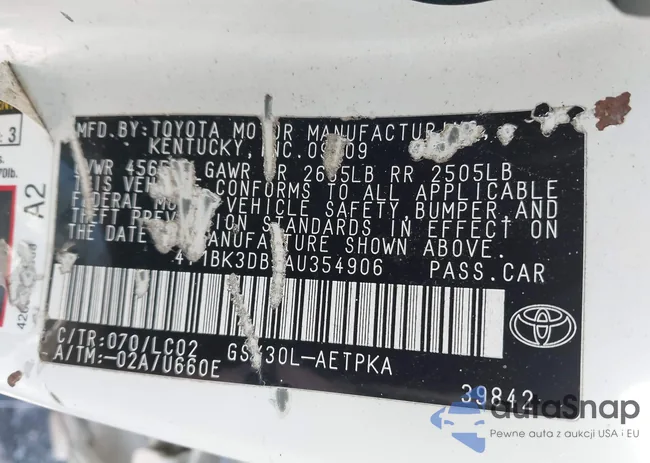 4T1BK3DBXAU354906: 44129641