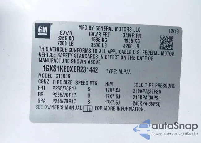 1GKS1KE0XER231442: 44129644