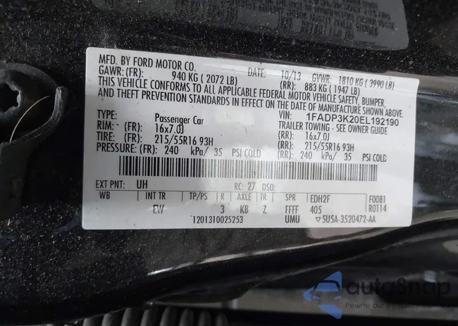 1FADP3K20EL192190: 44129738