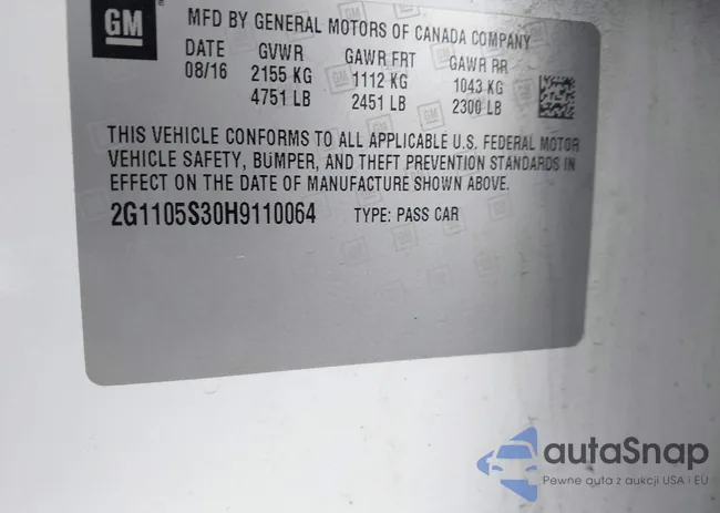 2G1105S30H9110064: 44129818