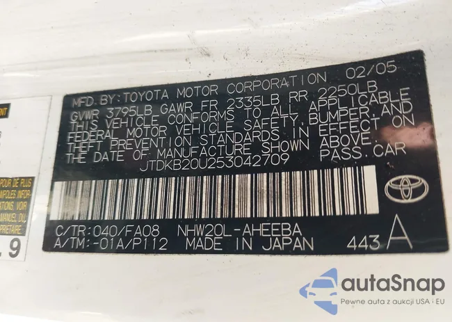 JTDKB20U253042709: 44129827