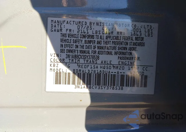 3N1AB8CV3SY378538: 44129887