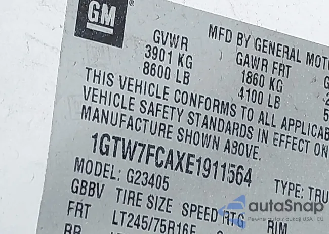 1GTW7FCAXE1911564: 44129911