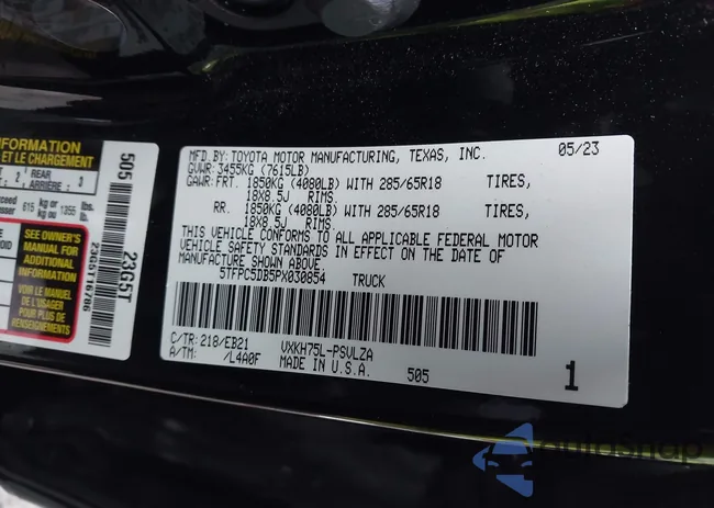 5TFPC5DB5PX030854: 44129985