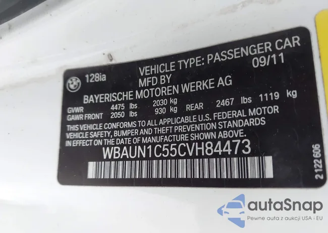 WBAUN1C55CVH84473: 44129989