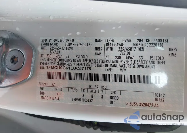 1FMCU9G61LUC57175: 44130088