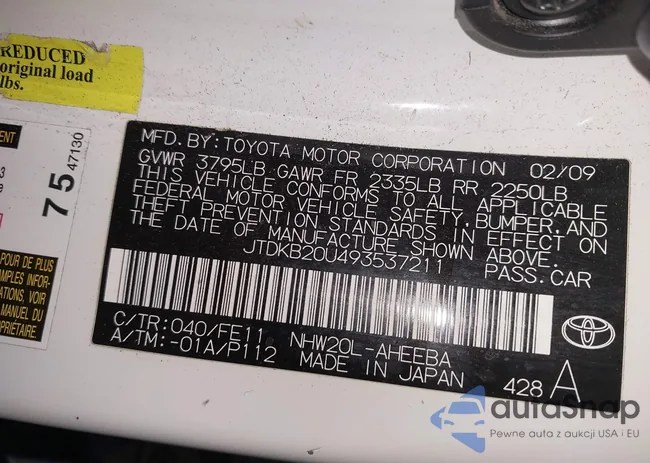 JTDKB20U493537211: 44129131