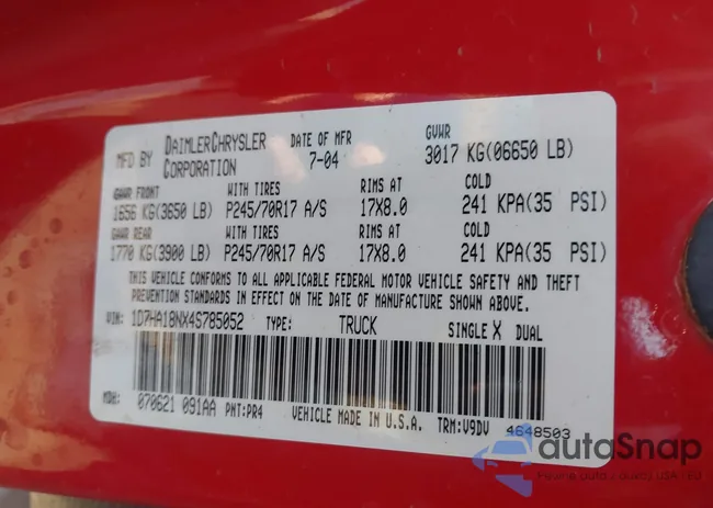 1D7HA18MX46785052: 44129215