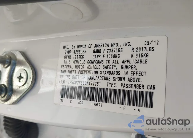 1HGCP2F66CA177751: 44129257