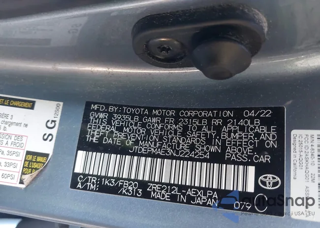 JTDEPMAE3NJ224254: 44129382