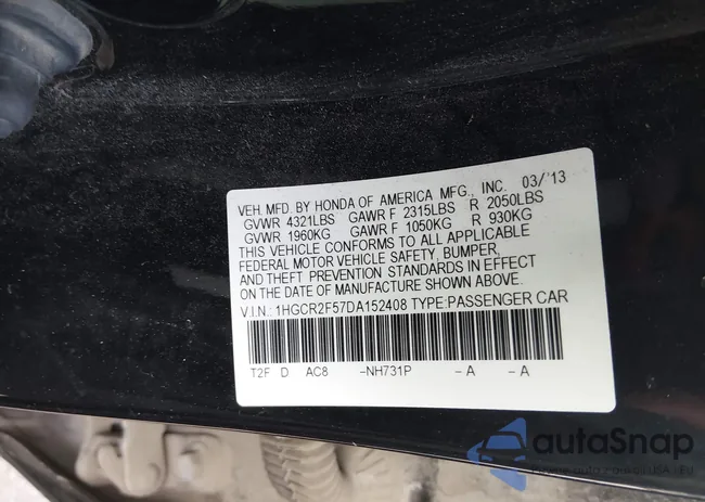 1HGCR2F57DA152408: 44129486