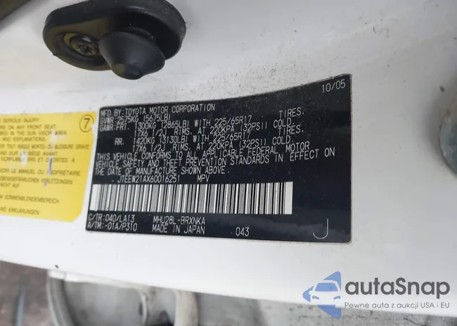 JTEEW21AX60016251: 44130525