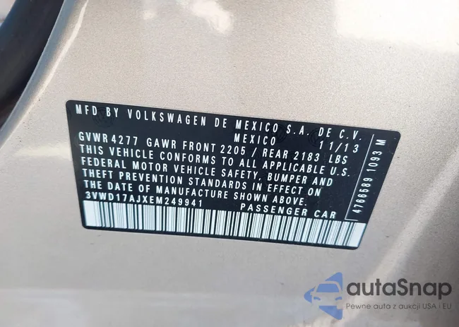 3VWD17AJXEM249941: 44130687