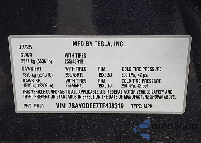 7SAYGDEE7TF408319: 44130693