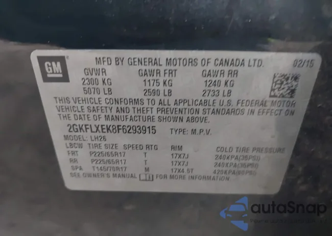 2GKFLXEK8F6293915: 44130732