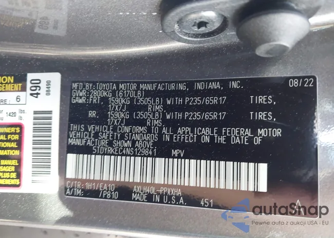 5TDYRKEC4NS129841: 44130784