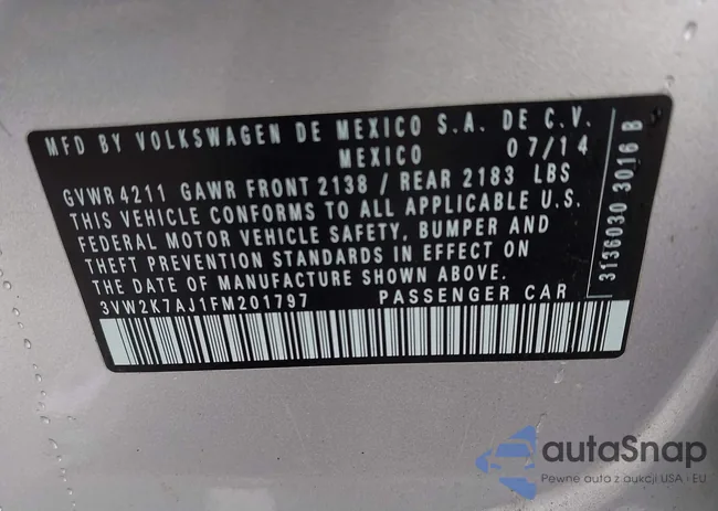 3VW2K7AJ1FM201797: 44130817