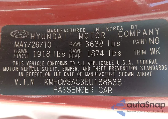 KMHCM3AC3BU188838: 44130824