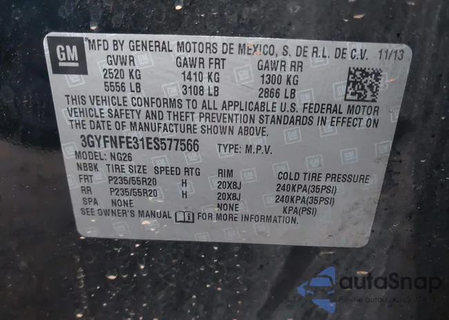 3GYFNFE31ES577566: 44130846