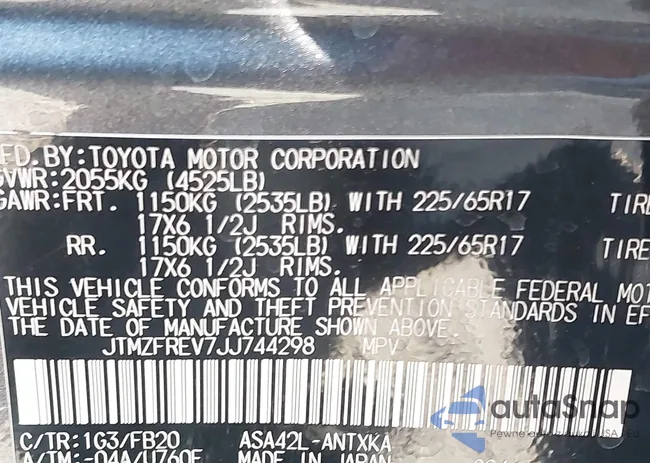 JTMZFREV7JJ744298: 44130853