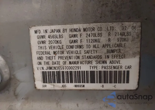 JHMCN36597C002291: 44130960