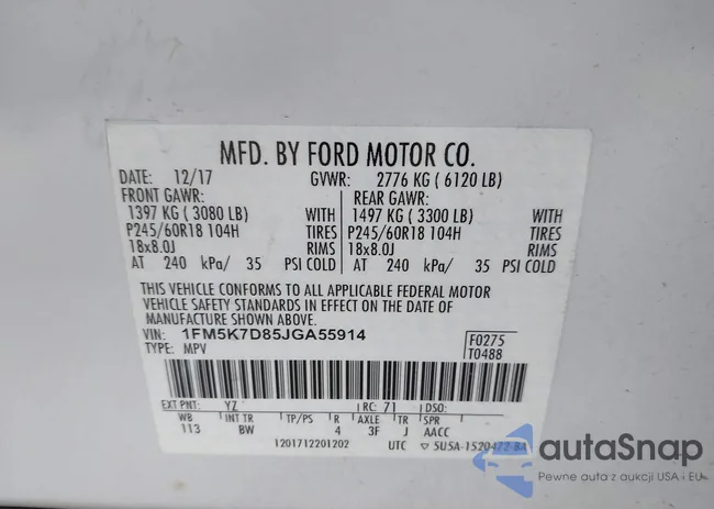 1FM5K7D85JGA55914: 44131008