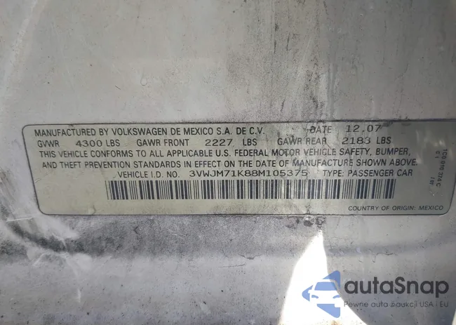 3VWJM71K88M105375: 44131041