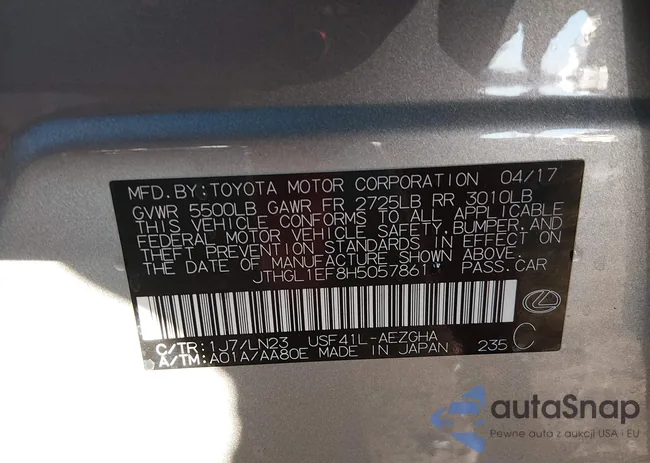 JTHGL1EF8H5057861: 44130107