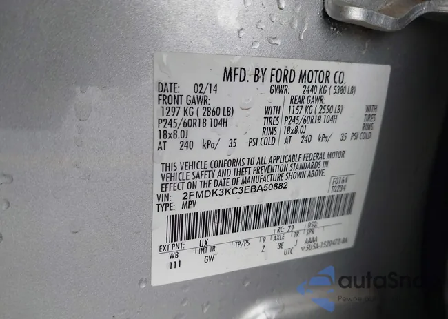 2FMDK3KC3EBA50882: 44130125