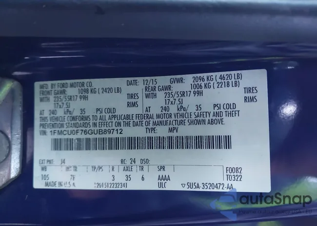 1FMCU0F76GUB89712: 44130184