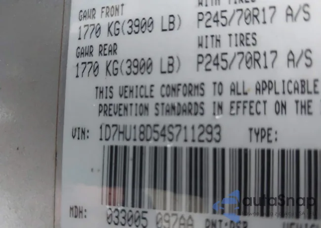 1D7HU18D54S711293: 44130268