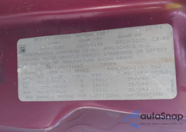 1GCCS19Z1S8141663: 44130302