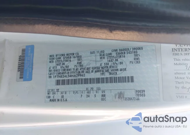 1FTNE24L54HA29962: 44130392