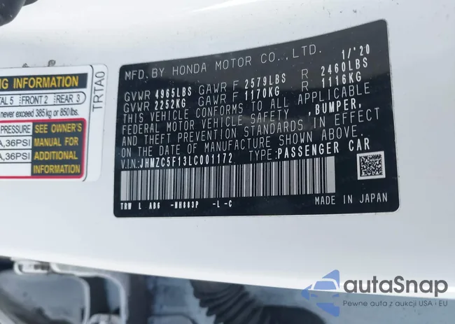 JHMZC5F13LC001172: 44130443