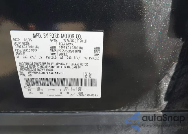 1FM5K8D87FGC14235: 44131484