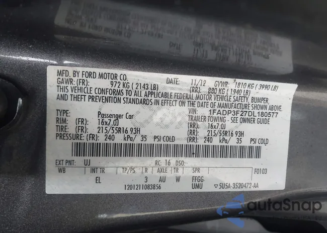 1FADP3F27DL180577: 44131554