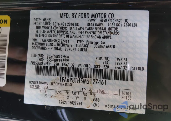 1FA6P8TH5M5127461: 44131581