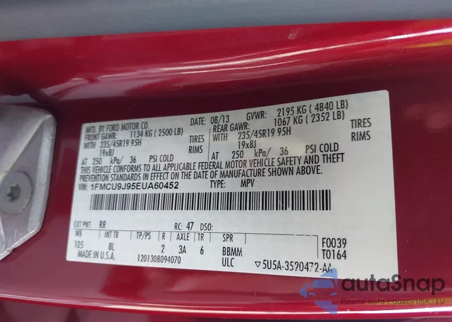 1FMCU9J95EUA60452: 44131747