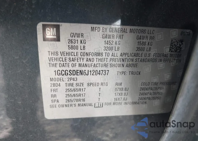 1GCGSDEN6J1204737: 44131755