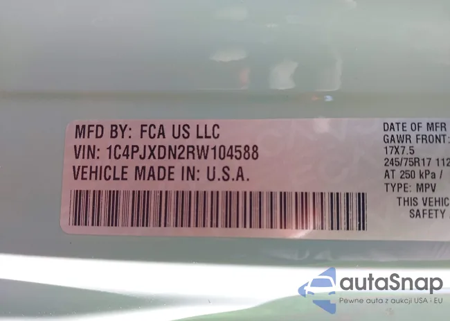 1C4PJXDN2RW104588: 44131813