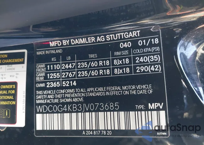 WDC0G4KB3JV073685: 44131914