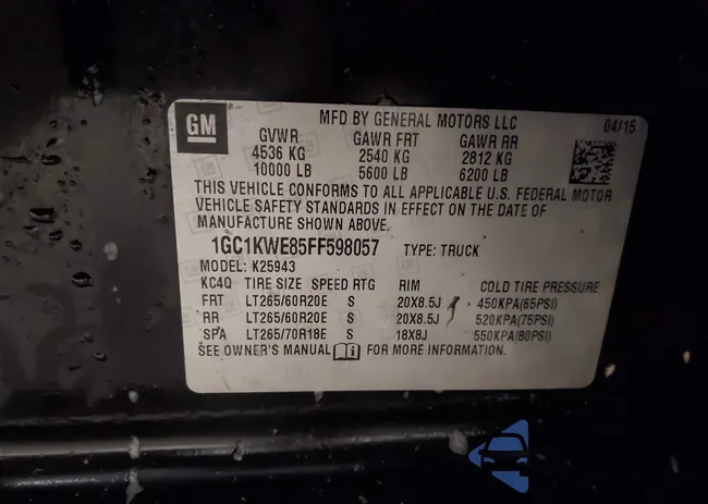 1GC1KWE85FF598057: 44131947