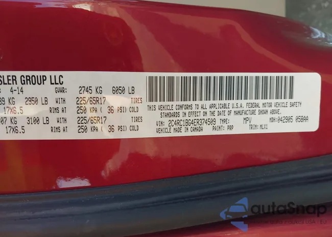 2C4RC1BG4ER374509: 44132042