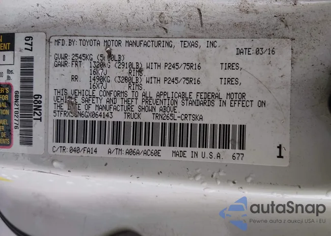 5TFRX5GN6GX064143: 44132049